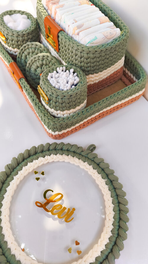 Kit Higiene Personalizado para Bebê em Crochê