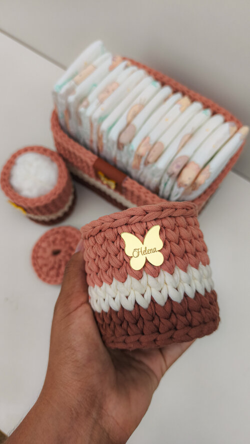 Kit Higiene Personalizado para Bebê em Crochê
