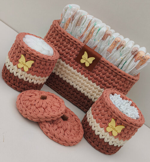 Kit Higiene Personalizado para Bebê em Crochê