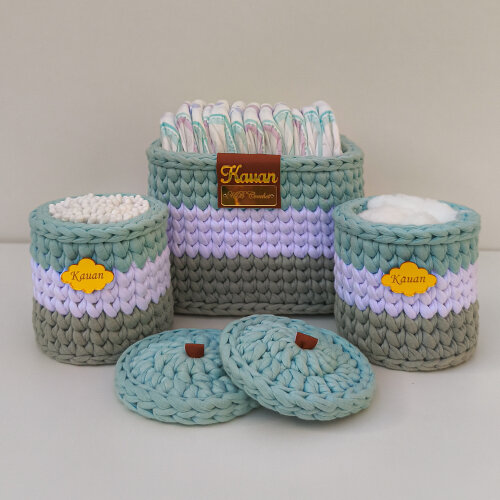Kit Higiene Bebê Crochê 3 Peças Tema borboleta