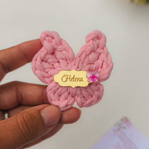 Chaveiro borboleta personalizado em crochê