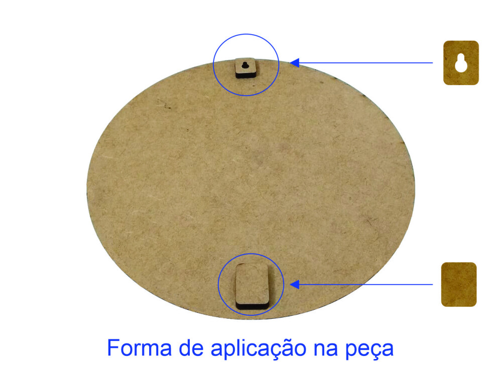 kit Gancho P/ Mandala Quadro MDF Cru 6mm Pacote 50 Pares Tamanho 
