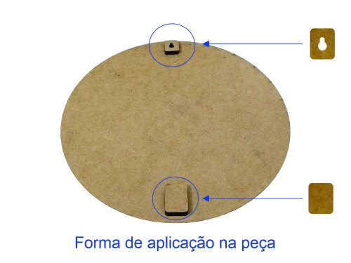 kit Gancho P/ Mandala Quadro MDF Cru 6mm Pacote 50 Pares Tamanho 