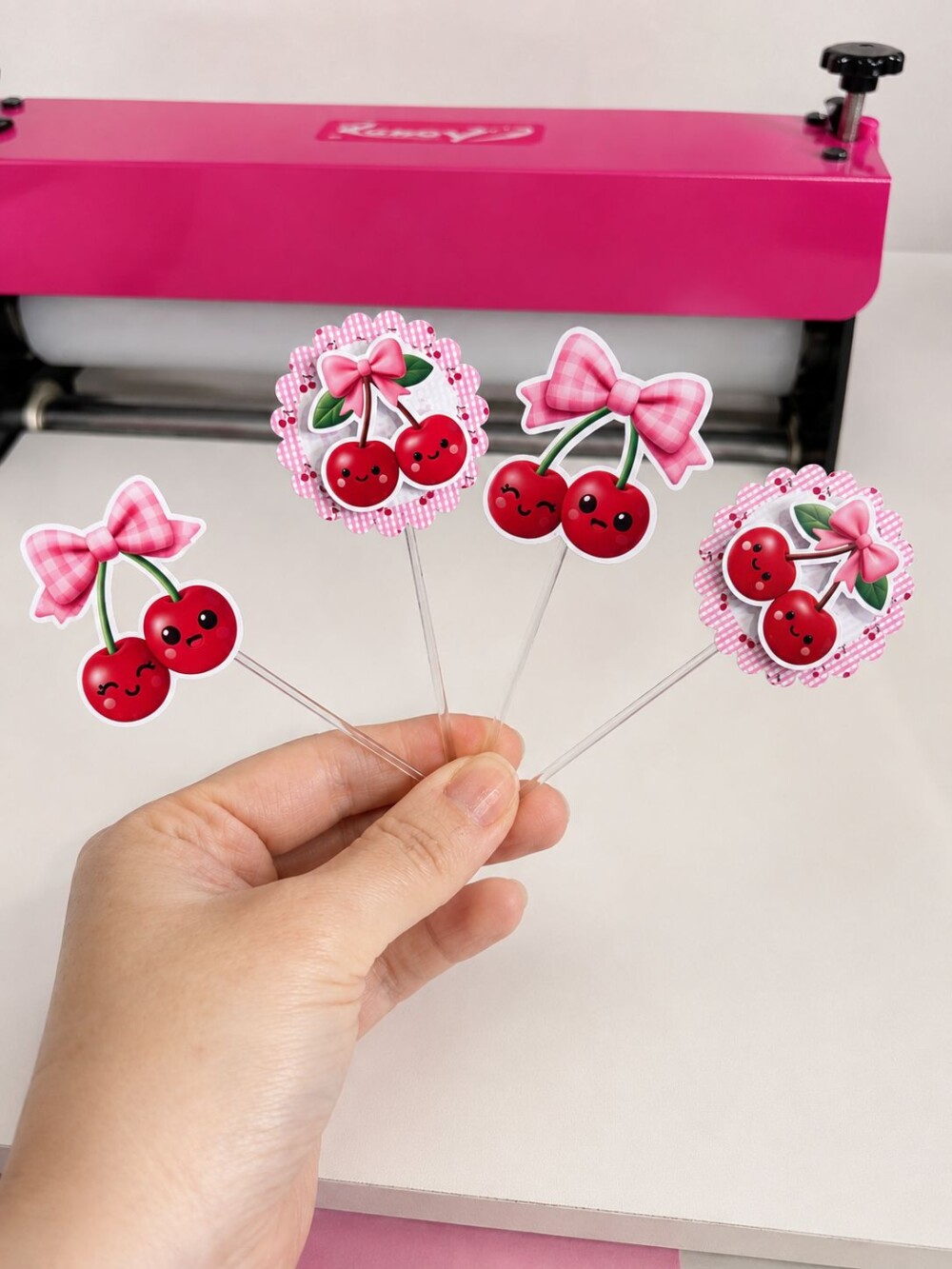 Festa Cereja Toppers para Doces e Forminhas