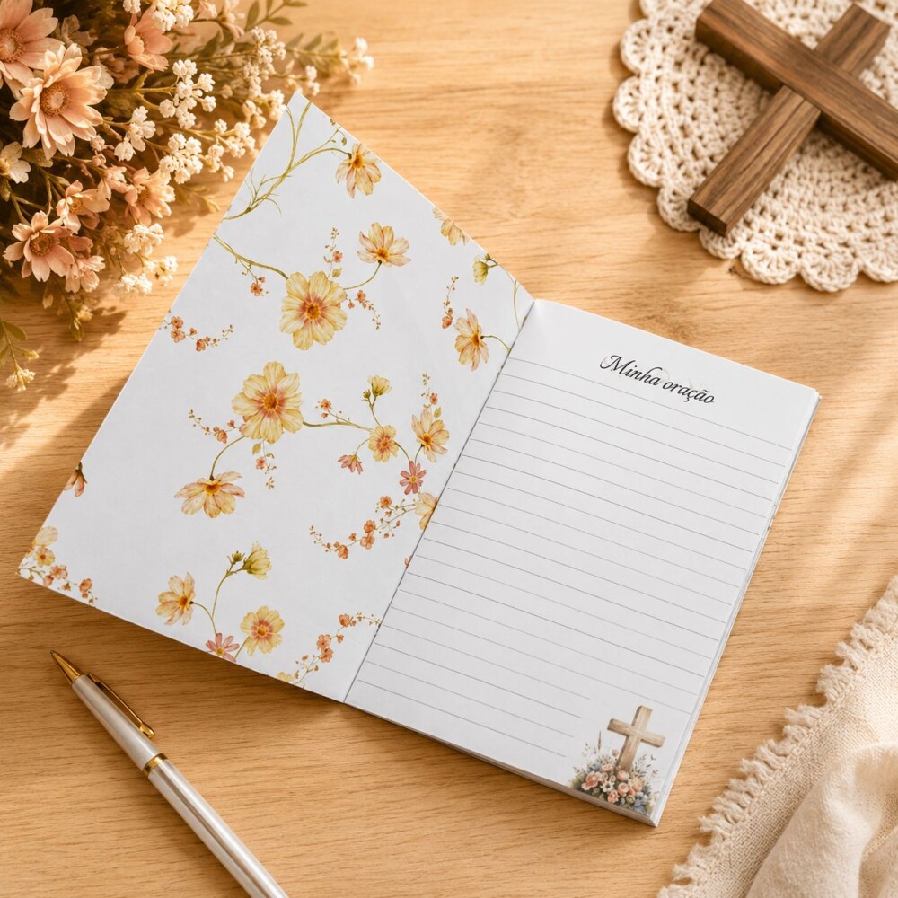 Caderno de Oração e devocional Cristão - Kit 6 unidades