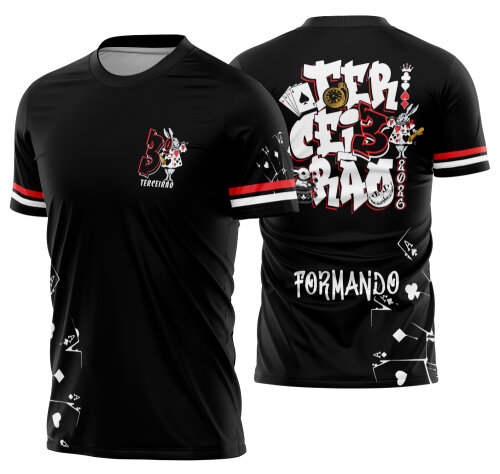 Arte vetor camisa Terceirão Cartas Baralho Mod-347