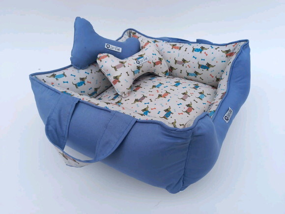 Cama para Pet 60x60 Cãozinho Dupla Face