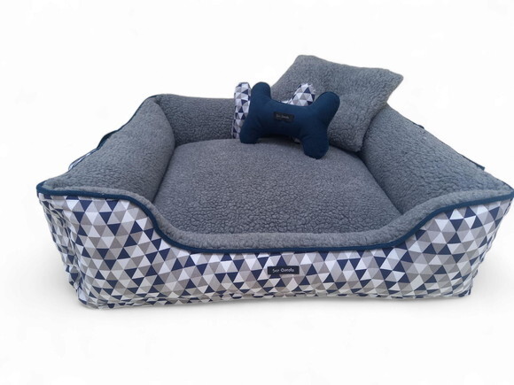 Cama para Pets 70x40 Pelucia Retangular Triangle