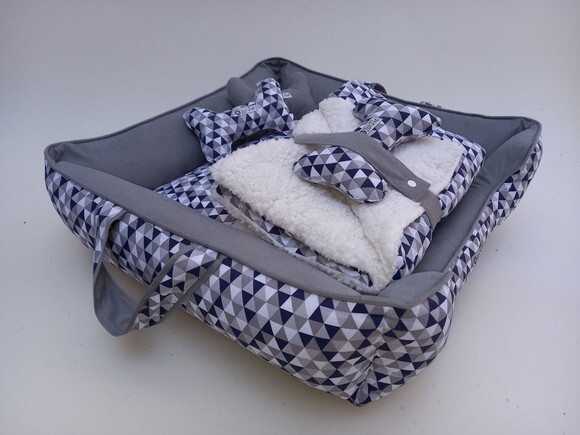 Cama para Pets Alças 80x60 Edredon Cherpa 70x50