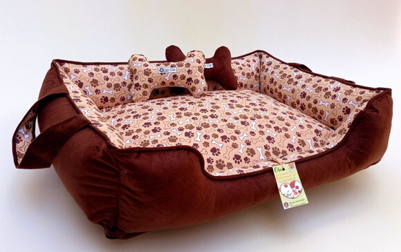 Cama para Pets Patinhas e Sued com Alça 110x90