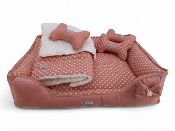 Cama para Pets Quadrada 60x60 e Edredon Cherpa 70x50