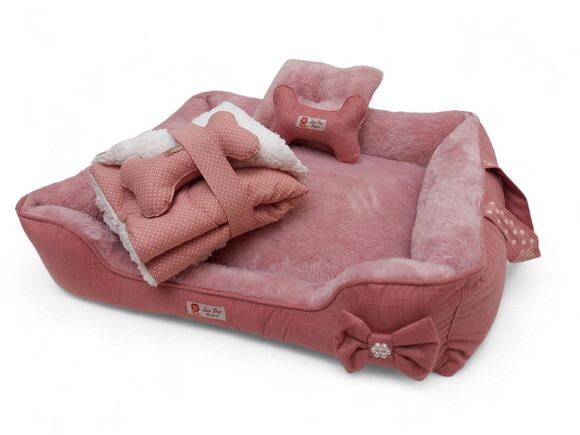 Cama para Pets Quadrada Pelucia 50x50 e Edredon Cherpa 70x50