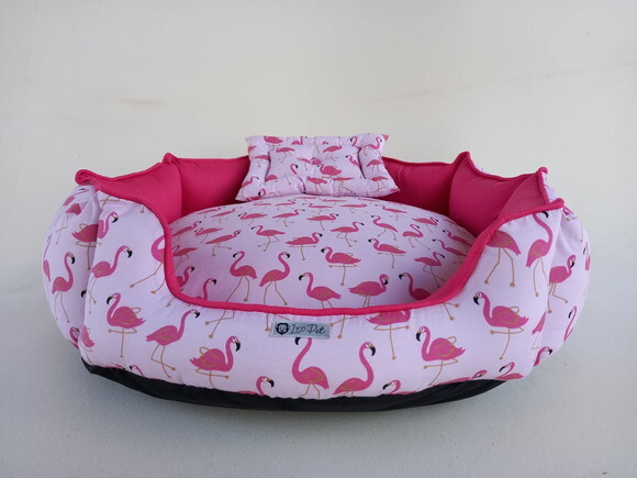 Cama Para Pets Redonda Flamingo 70x70