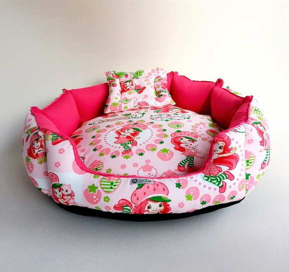 Cama para Pets redonda Moranguinho 60x60