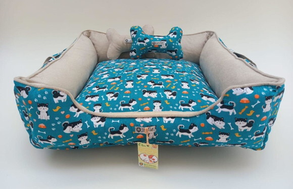 Cama Pelúcia para Pets Alças Dupla Face 60x60