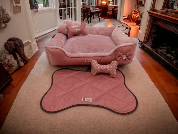 Cama Pet Pelúcia e Suede Dupla Face com Alças e Tapete 80x60