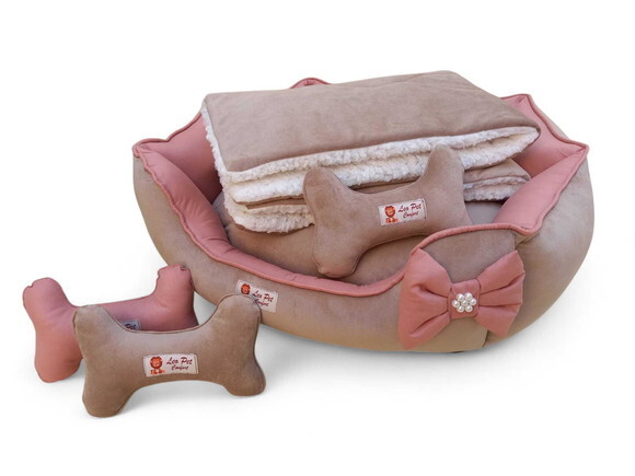 Cama Pets 60x60,edredon Cherpa/veludo e Tapete