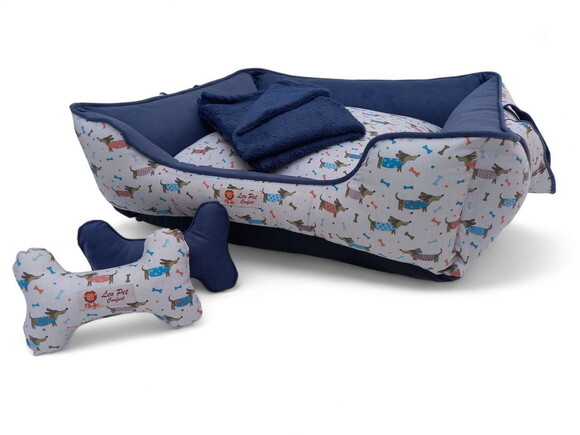 Cama Pets com Alças 80x60 e Cobertor