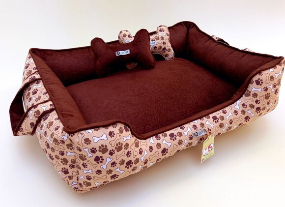 Cama Pets Patinhas e Sued Alças 80x70