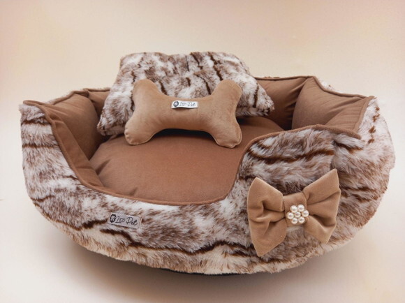 Cama Pets Redonda 70x70 Pelúcia e Suede Edredon Cherpa e Ve