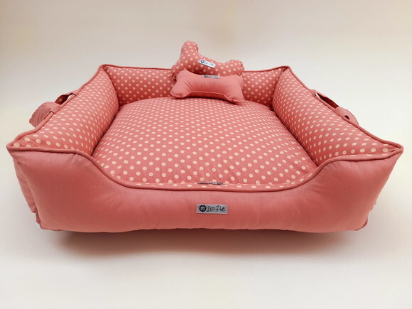 Cama quadrada Dupla Face para Pets Poá 60x60