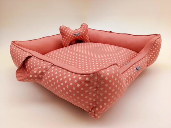 Cama quadrada Dupla Face para Pets Poá 60x60