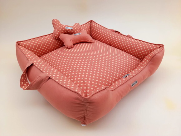 Cama quadrada Dupla Face para Pets Poá 60x60