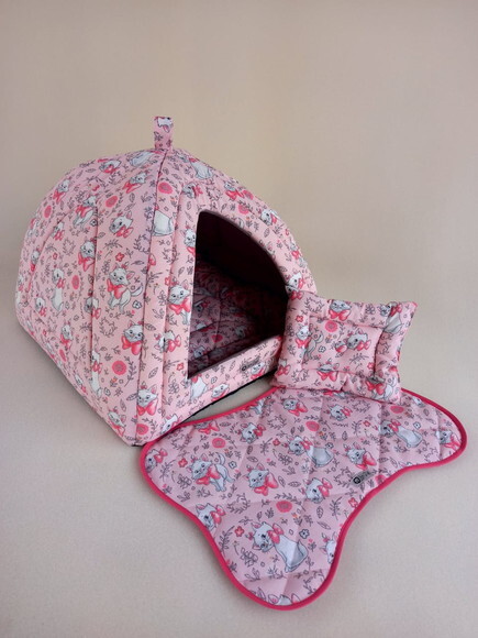 Casinha Iglu para Pets Cat Princess 50x50 com 4 peças