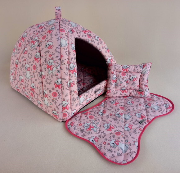 Casinha Iglu para Pets Cat Princess 50x50 com 4 peças