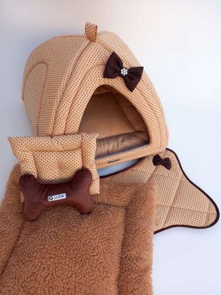 Casinha Iglu para Pets com pelúcia Poá 50x50 com 5 peças