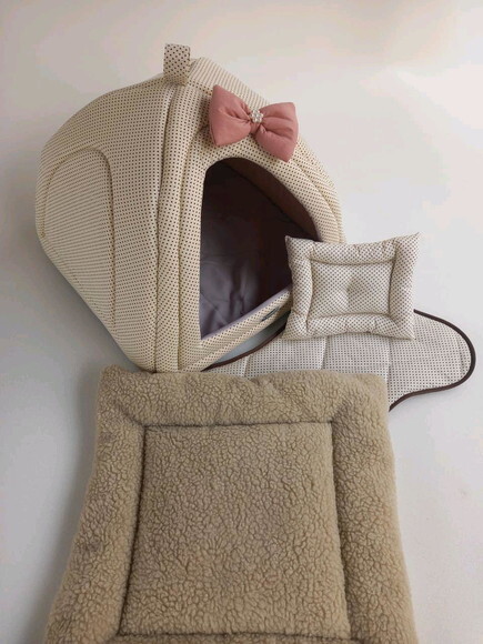 Casinha Iglu para Pets com pelúcia Poá 50x50 com 5 peças