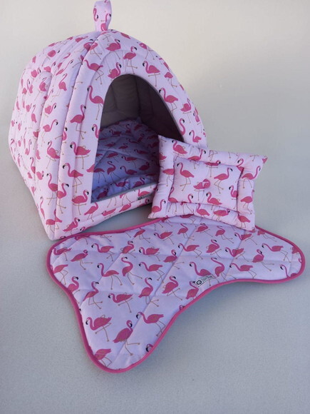 Casinha Iglu para Pets Flamingo 70x70 com 4 peças