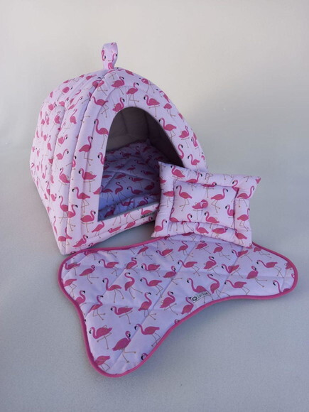 Casinha Iglu para Pets Flamingo 60x60 com 4 peças