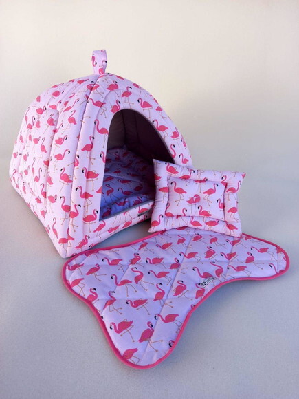 Casinha Iglu para Pets Flamingo 70x70 com 4 peças