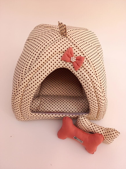 Casinha Iglu para Pets Gatinha 50x50 com 2 peças