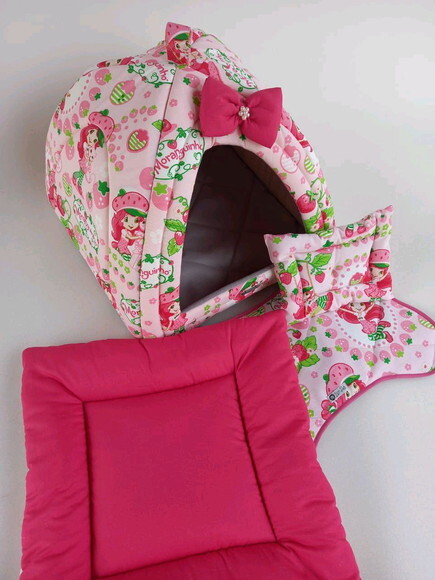 Casinha Iglu para Pets Morangui c/ pelúcia 70x70 com 5 peças