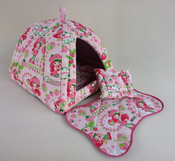 Casinha Iglu para Pets Moranguinho 70x70 com 4 peças