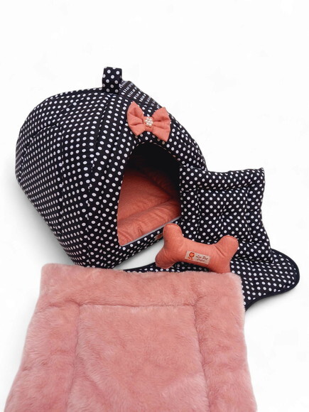 Casinha Iglu para Pets Pelúcia 70x70 com 5 Peças