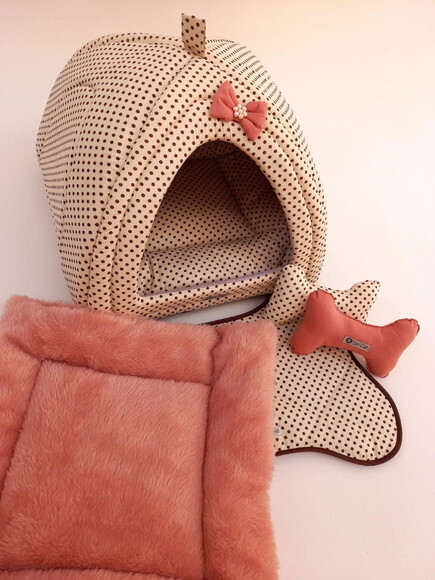 Casinha Iglu Para Pets Poá 60x60 Com 4 Peças