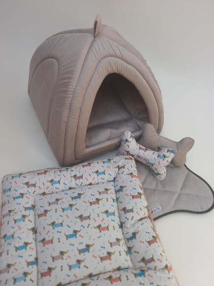 Casinha Iglu para Pets sued 50x50 com 4 peças