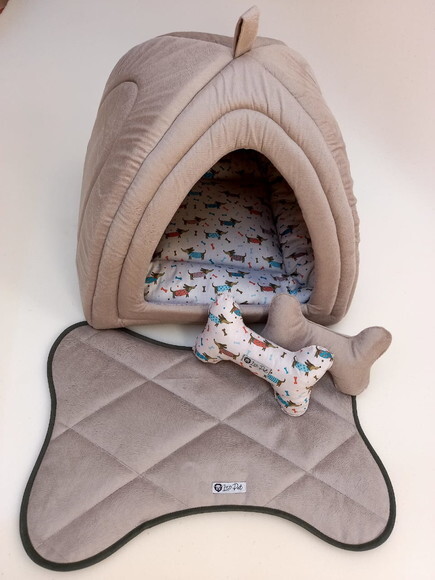 Casinha Iglu para Pets sued 50x50 com 4 peças
