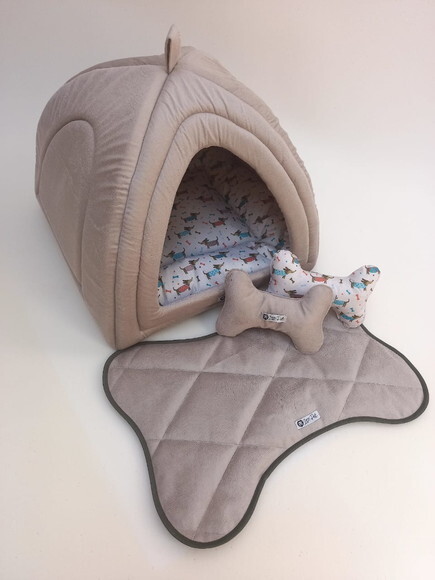 Casinha Iglu para Pets sued 50x50 com 4 peças