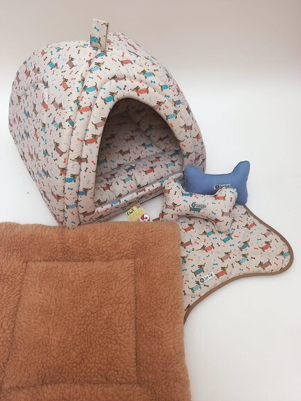 Casinha Iglu para Pets sued 60x60 com 4 peças