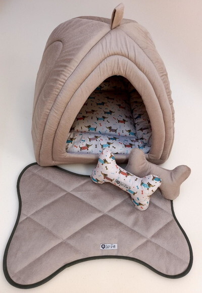 Casinha Iglu para Pets sued 60x60 com 4 peças