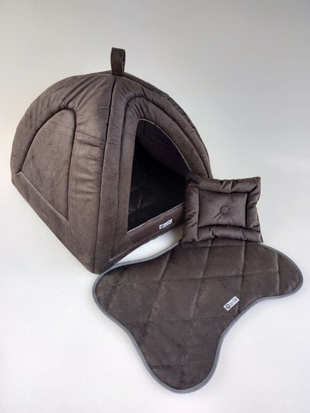 Casinha Iglu para Pets Suede 60x60 com 4 peças