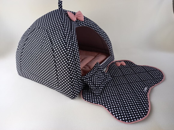Casinha Iglu poa almofada pelúcia 95x95 com 5 peças