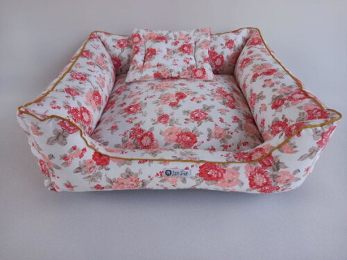 Cama para Pets 40x40 Quadrada Floral