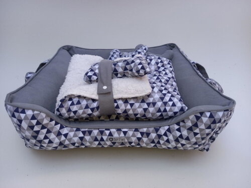 Cama para Pets Alças 80x60 Edredon Cherpa 70x50