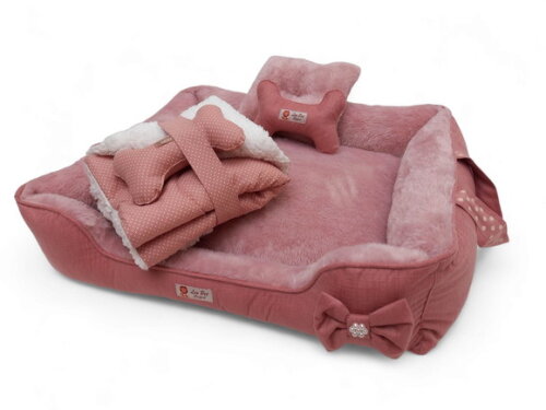 Cama para Pets Quadrada Pelucia 70x50 e Edredon Cherpa 70x50