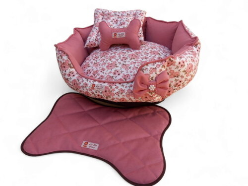 Cama para Pets Redonda 50x50 e Tapete